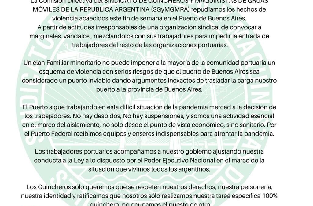 ¡Repudiamos los hechos de Violencia y Vandalismo ocurridos éste fin de semana en Puerto Madero!