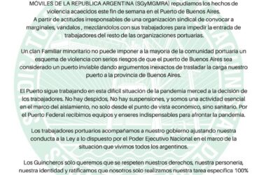 ¡Repudiamos los hechos de Violencia y Vandalismo ocurridos éste fin de semana en Puerto Madero!